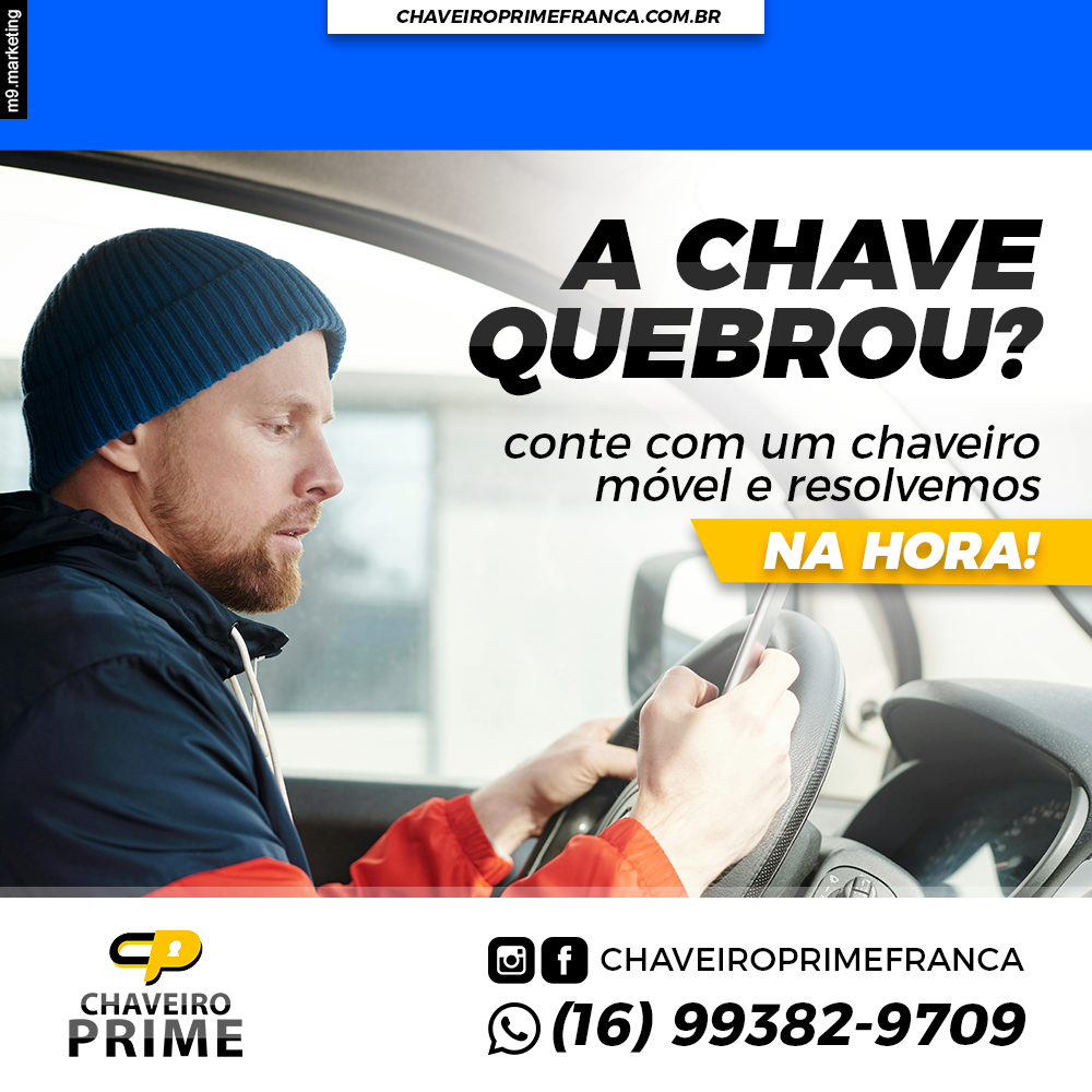 A chave quebrou? Conte com um chaveiro móvel e resolvemos na hora!